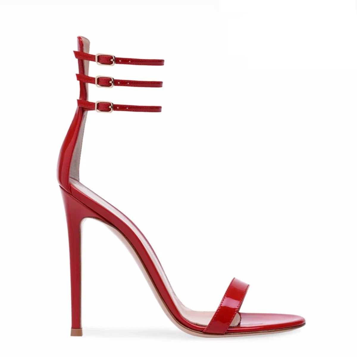 Sandals peep toe High Heels Stiletto 3-Straps Cover Heel