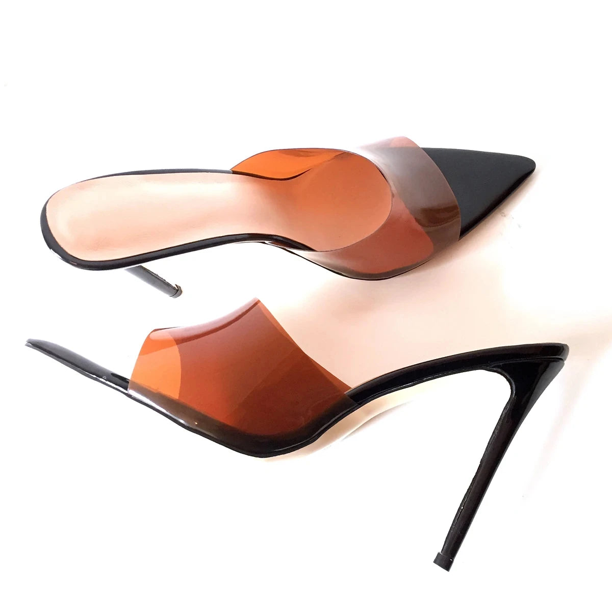 Sandals PVC Pointy Sole High Heels Slip On