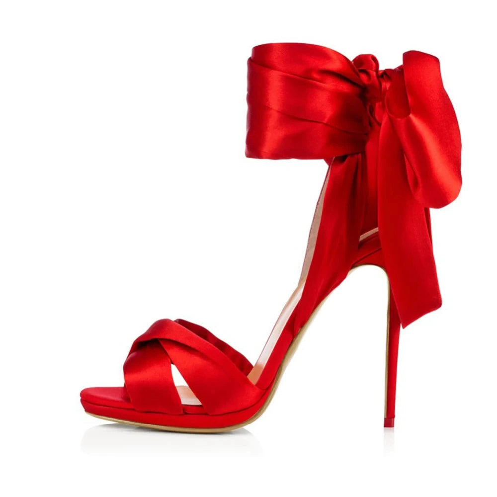 Shoes Peep Toe High Heel Sandals Elegant Stilettos Lace Up