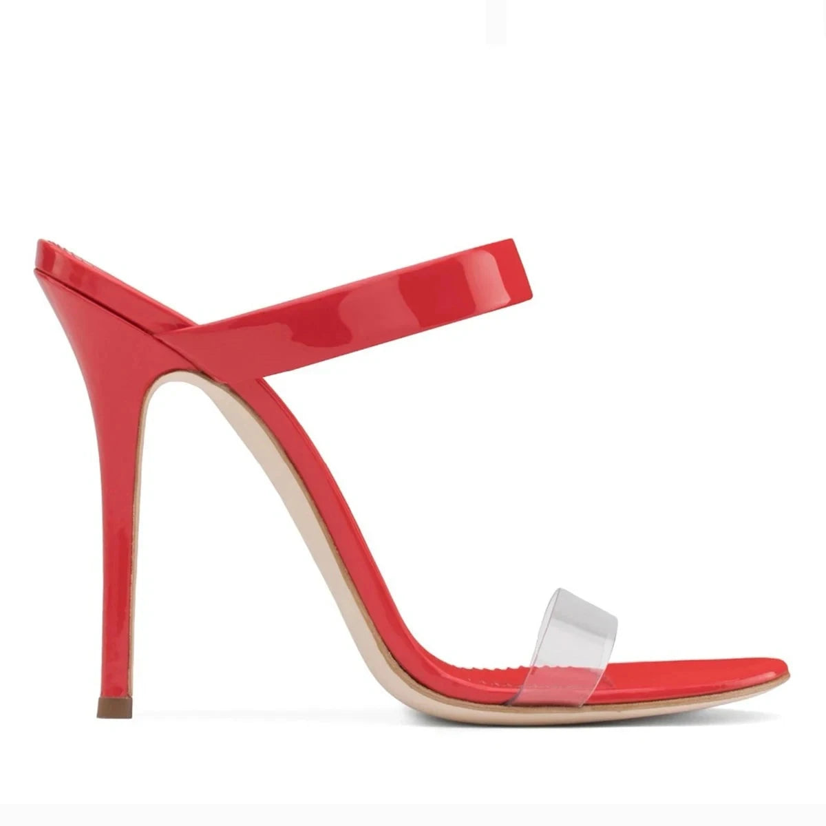 Strappy Slipper Sandals peep toe High Heels Slip On