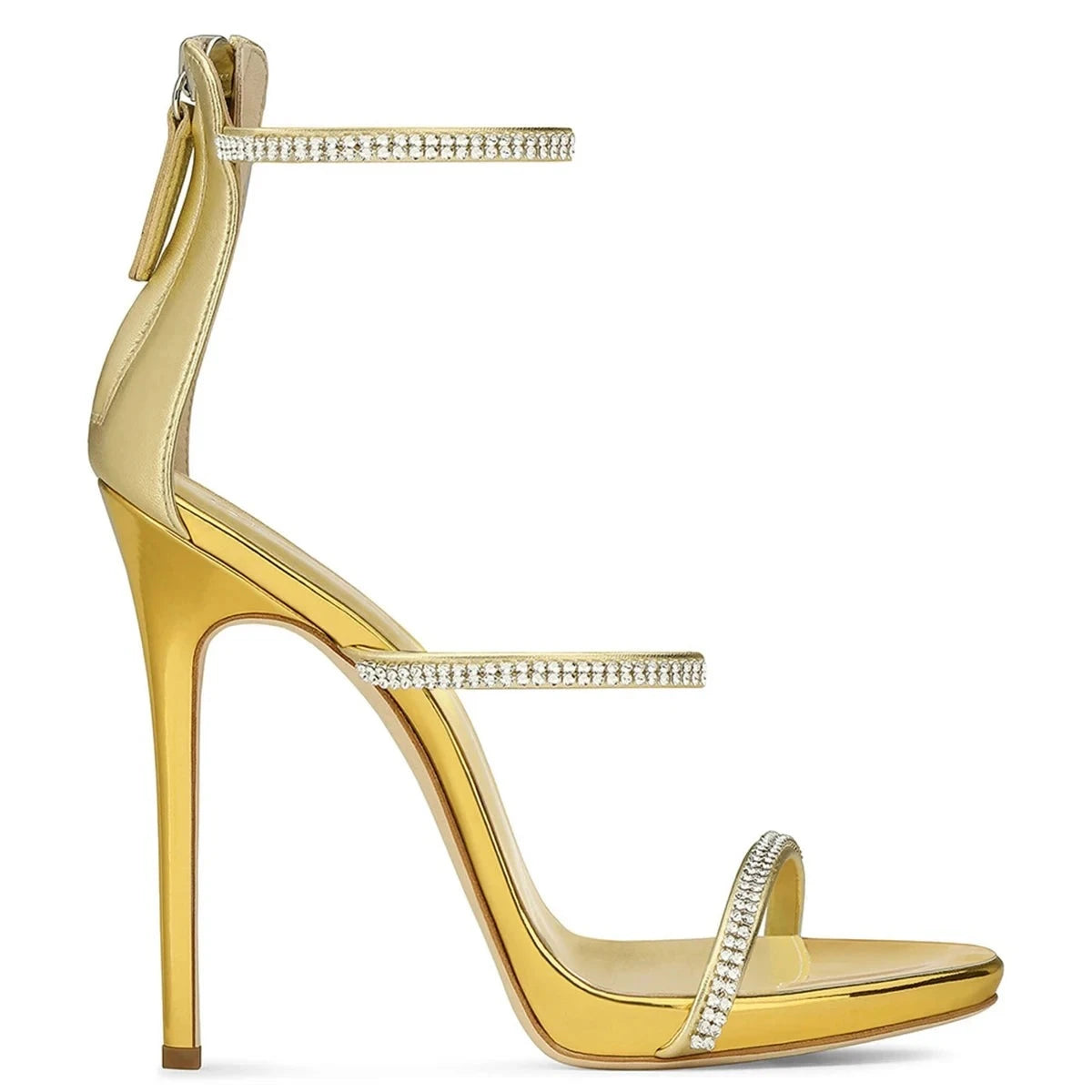 Sandals Open Toe High Heels Stiletto Crystal Strap Cover Heel