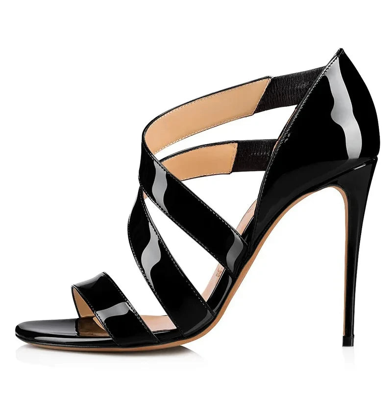 Sandals Peep Toe High Heels Strappy Cover Heel
