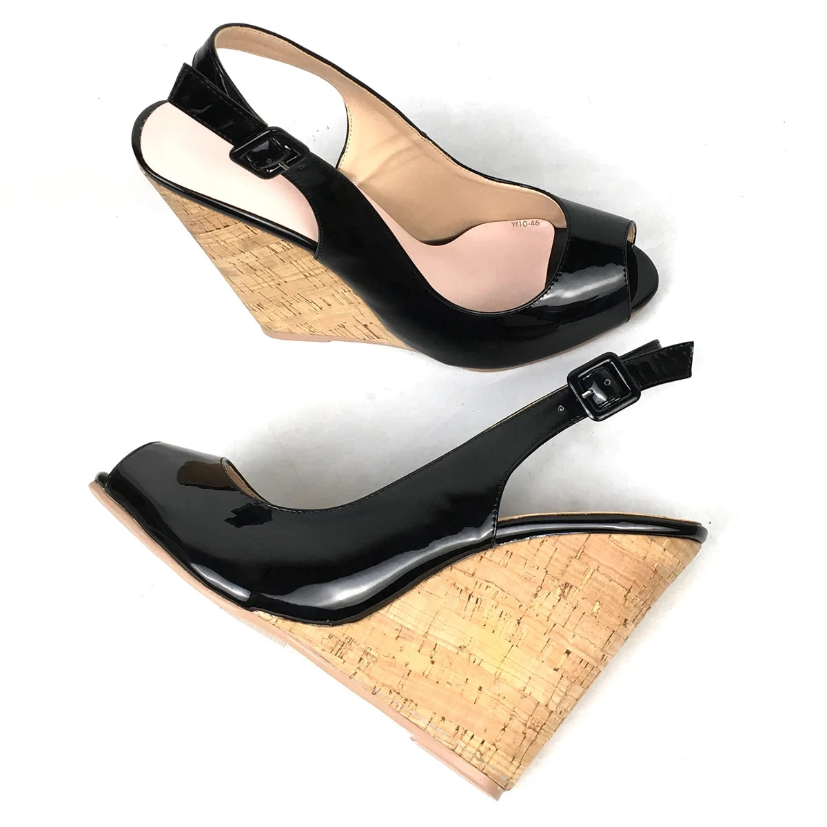 Wedge Sandals Peep Toe High Heels Slingback Ankle Strap