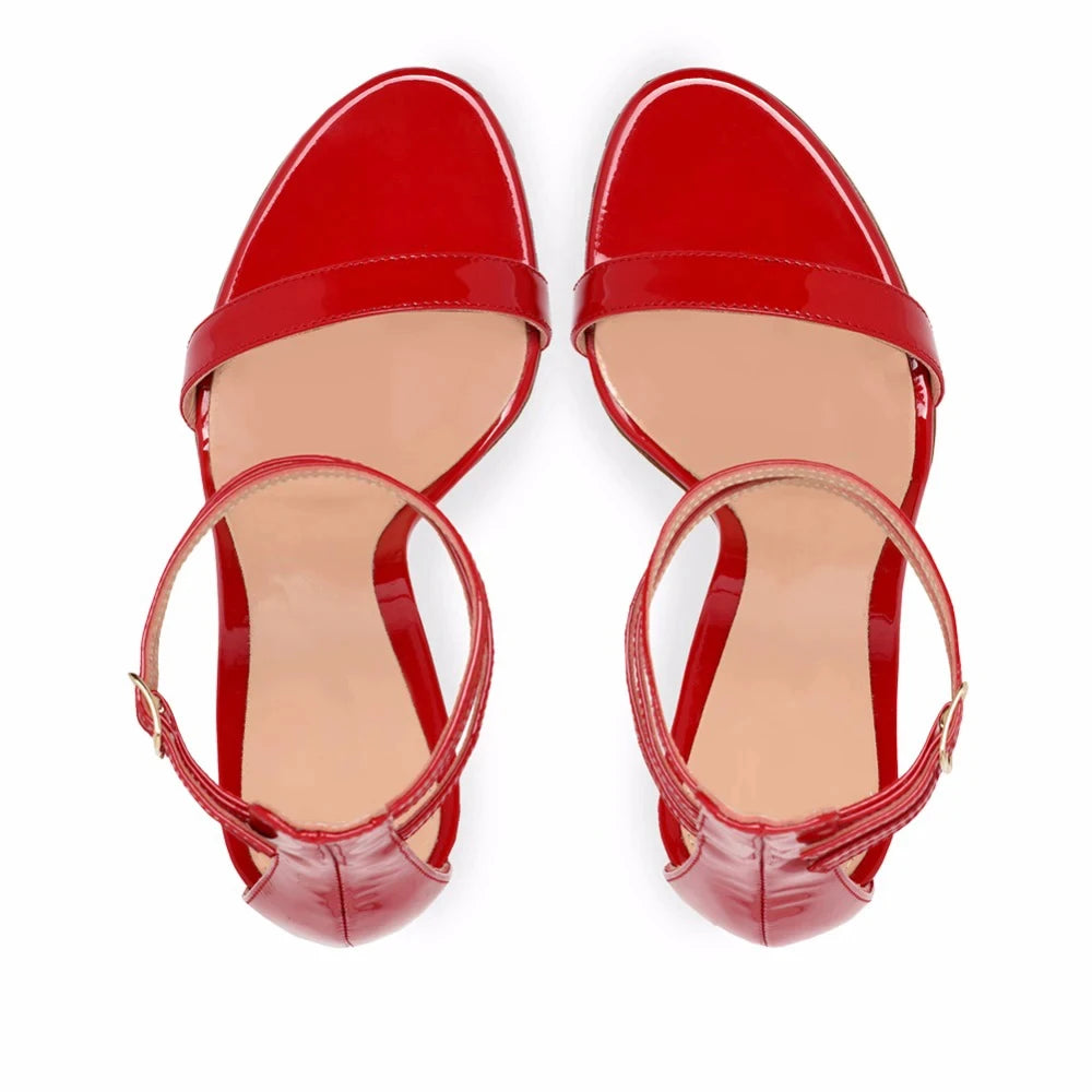 Sandals peep toe High Heels Stiletto 3-Straps Cover Heel