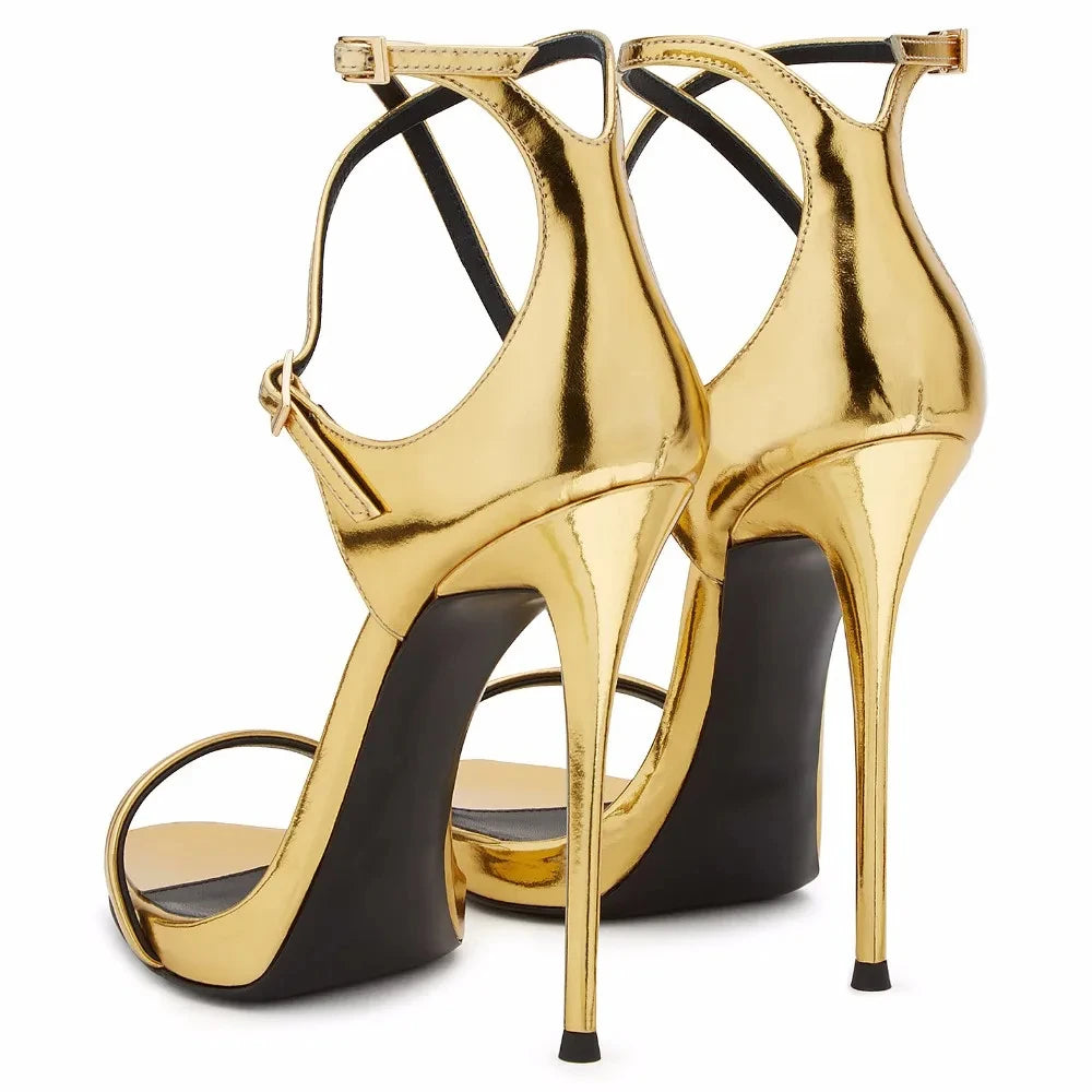 Open Toe High Heels Sandals Ankle Cross Strap Stiletto
