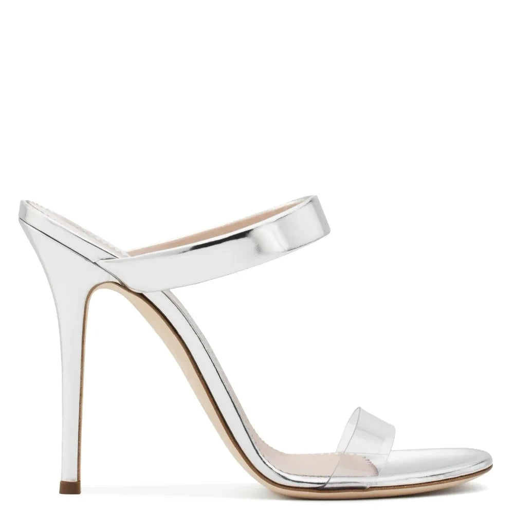 Strappy Slipper Sandals peep toe High Heels Slip On