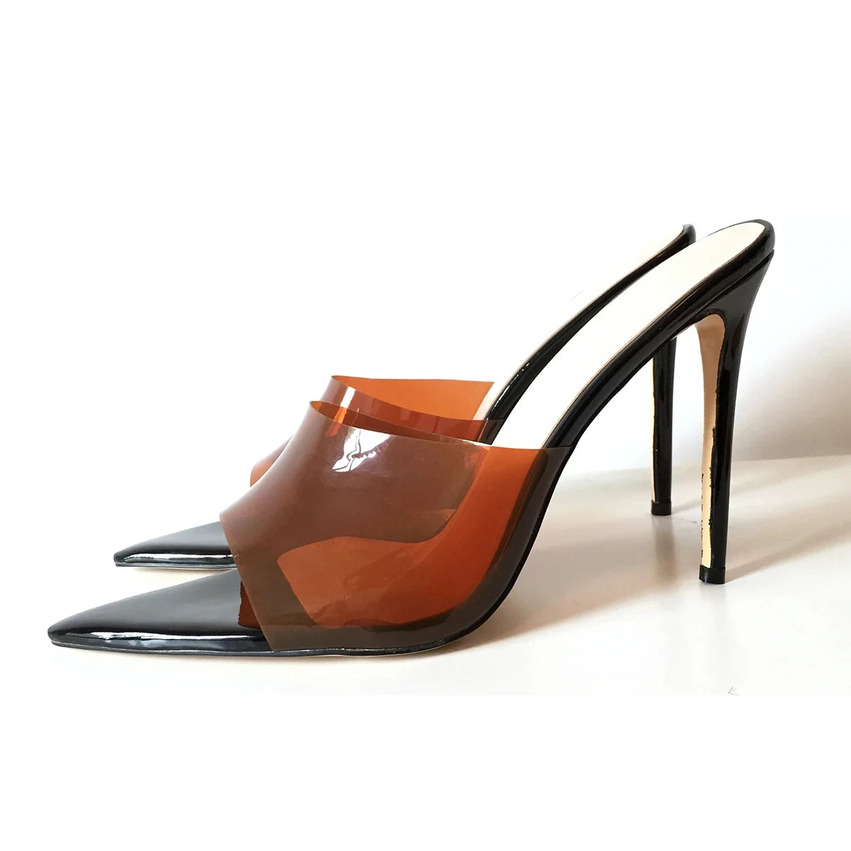 Sandals PVC Pointy Sole High Heels Slip On
