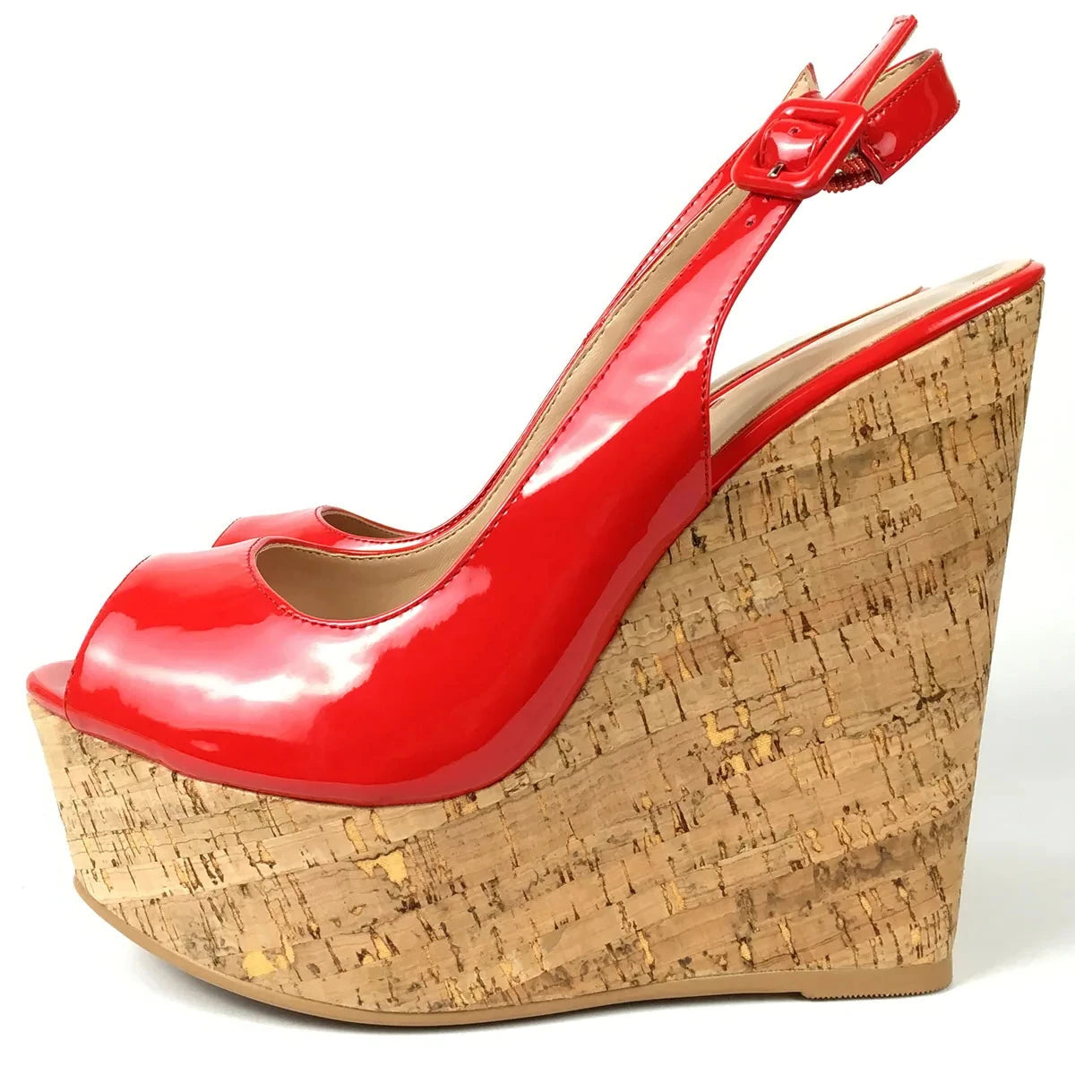 Wedge Sandals Slingback Peep Toe High Heels Platform