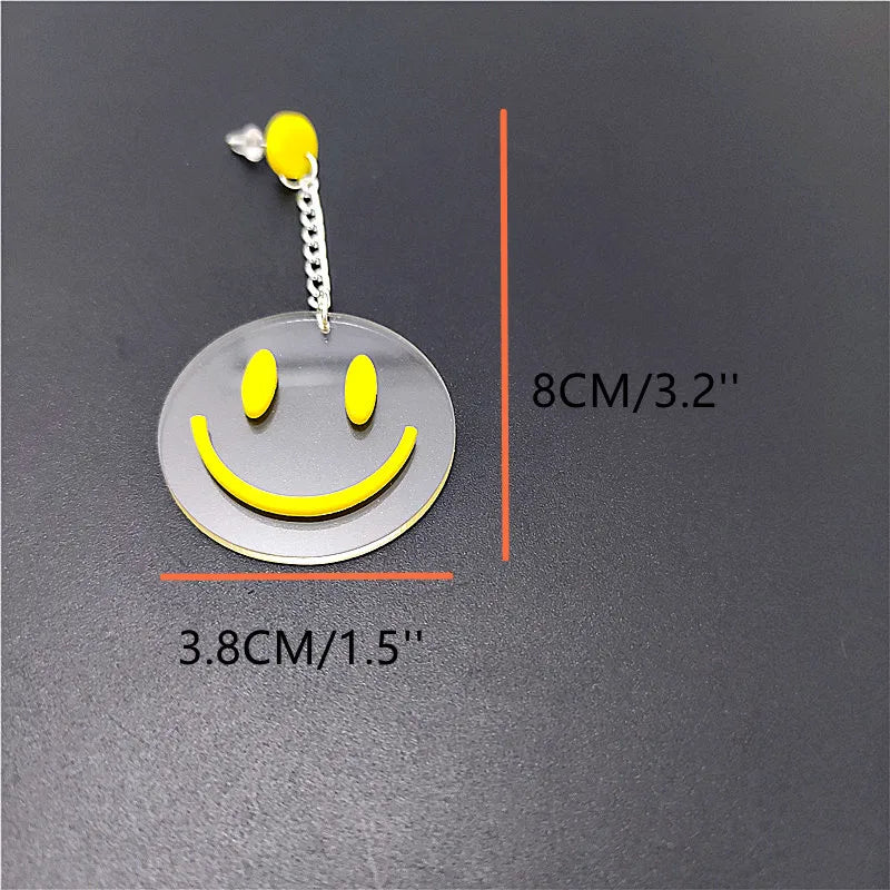 Smiley Face Dangle Stud Earrings