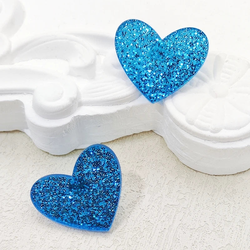 Glittery Heart Stud Earring