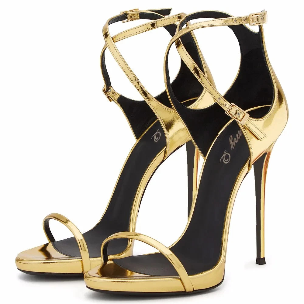 Open Toe High Heels Sandals Ankle Cross Strap Stiletto