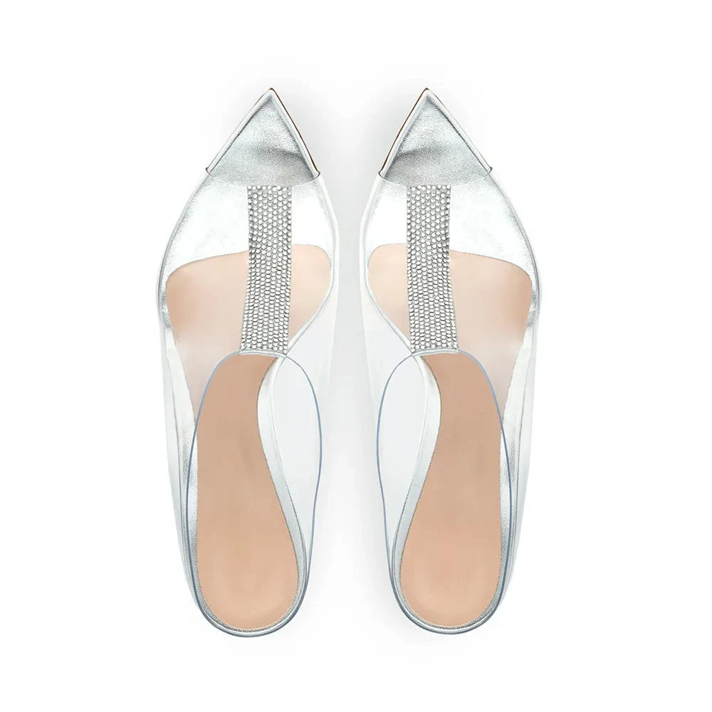 Sandals Pointy Sole High Heels PVC Mules