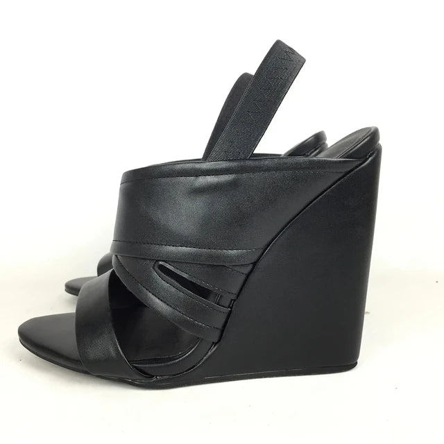 Shoes Peep Toe High Heels Wedge Sandals Elastic Band