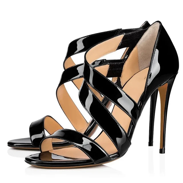 Sandals Peep Toe High Heels Strappy Cover Heel