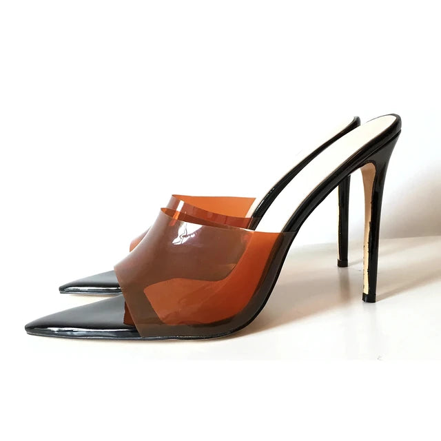 Sandals PVC Pointy Sole High Heels Slip On