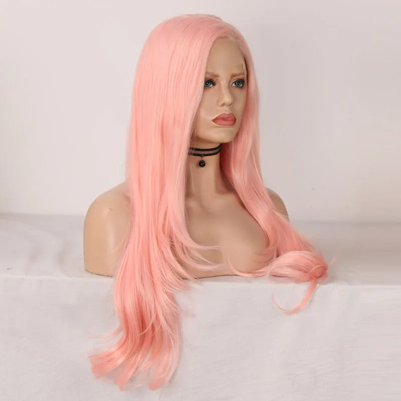 Pink Wavy Lace Front Wig