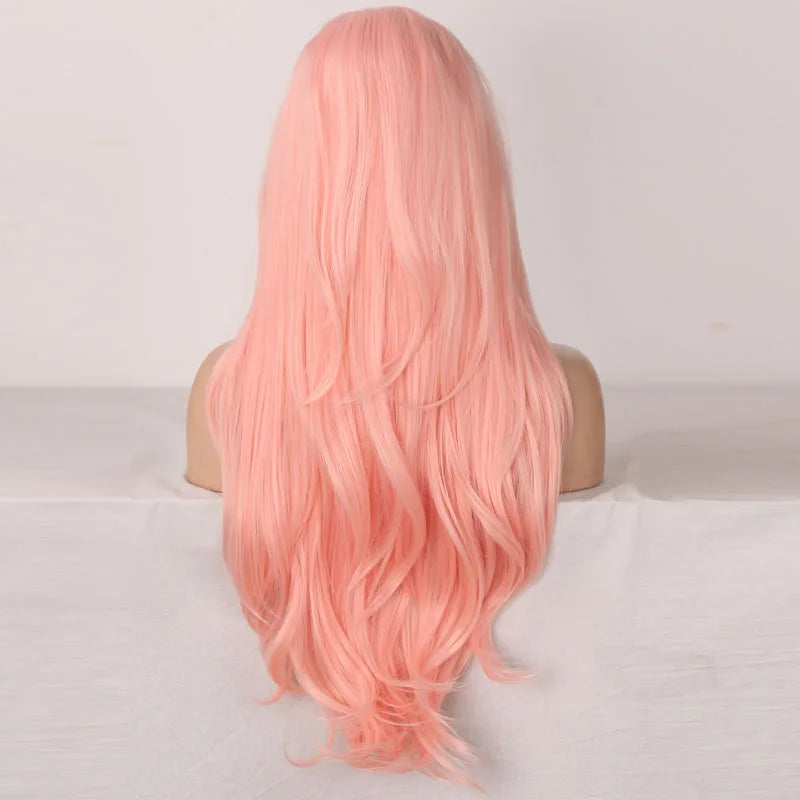 Pink Wavy Lace Front Wig