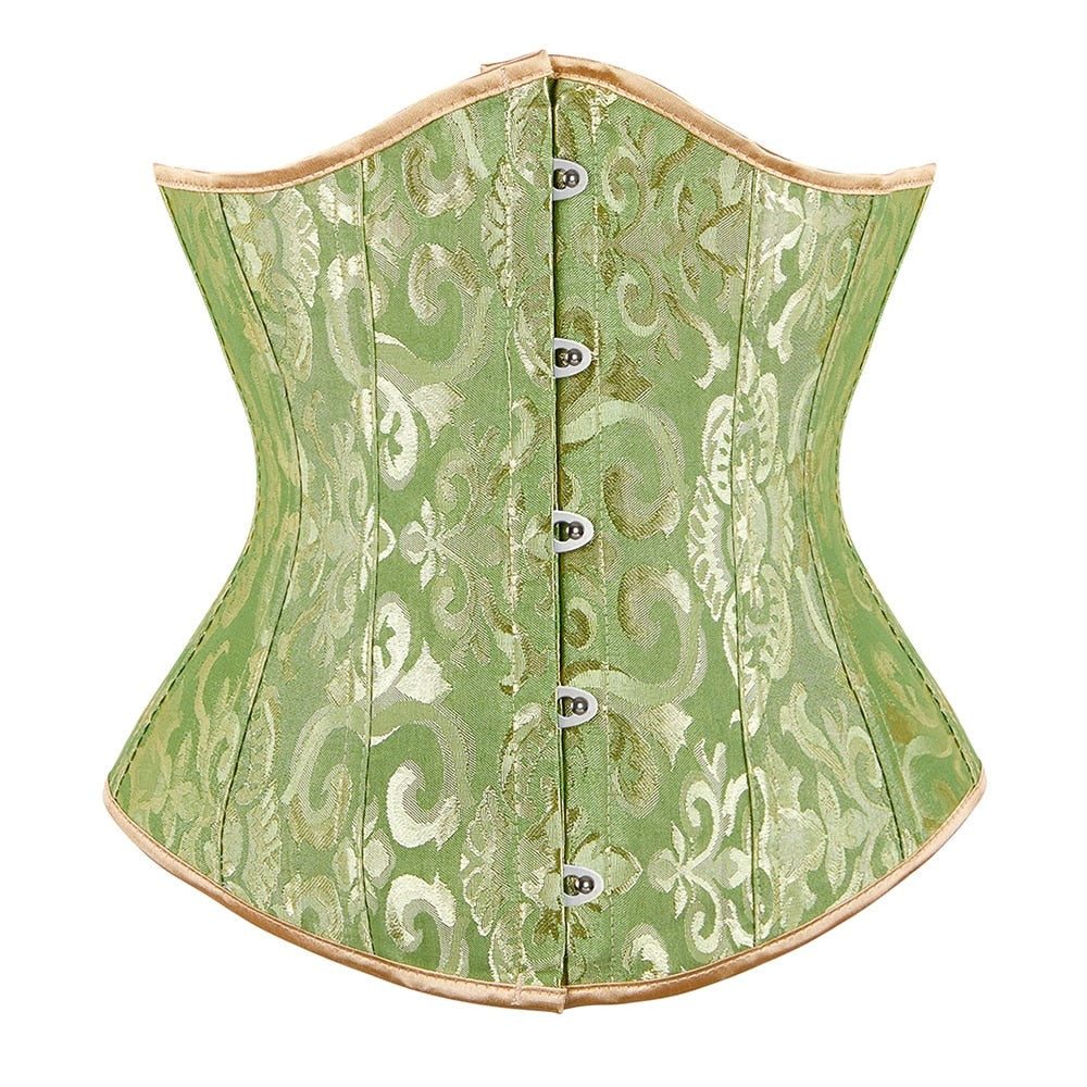 Green Floral Underbust Corset