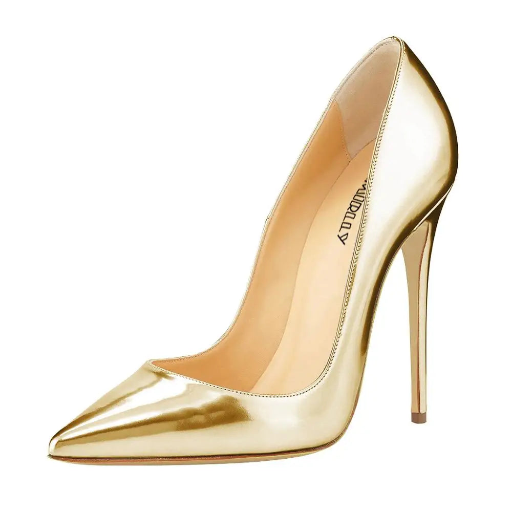 Metallic Mirror Pointed Toe High Heels Pumps