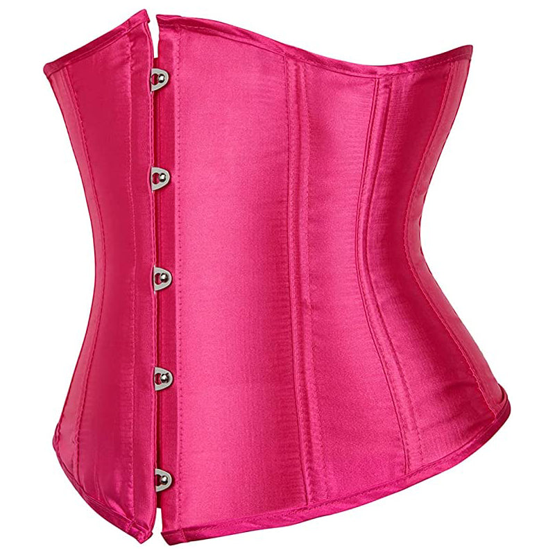 Hot Pink Satin Underbust Corset