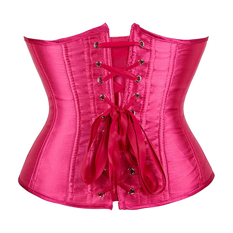 Hot Pink Satin Underbust Corset