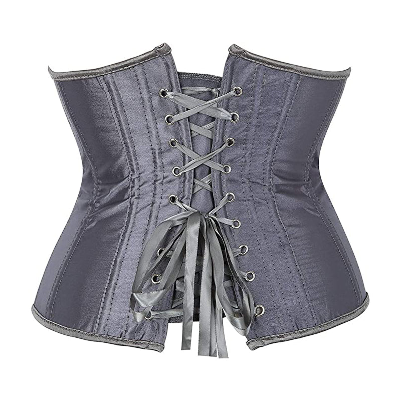 Gray Satin Underbust Corset