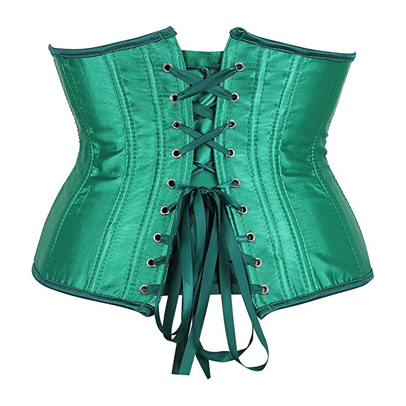 Green Satin Underbust Corset