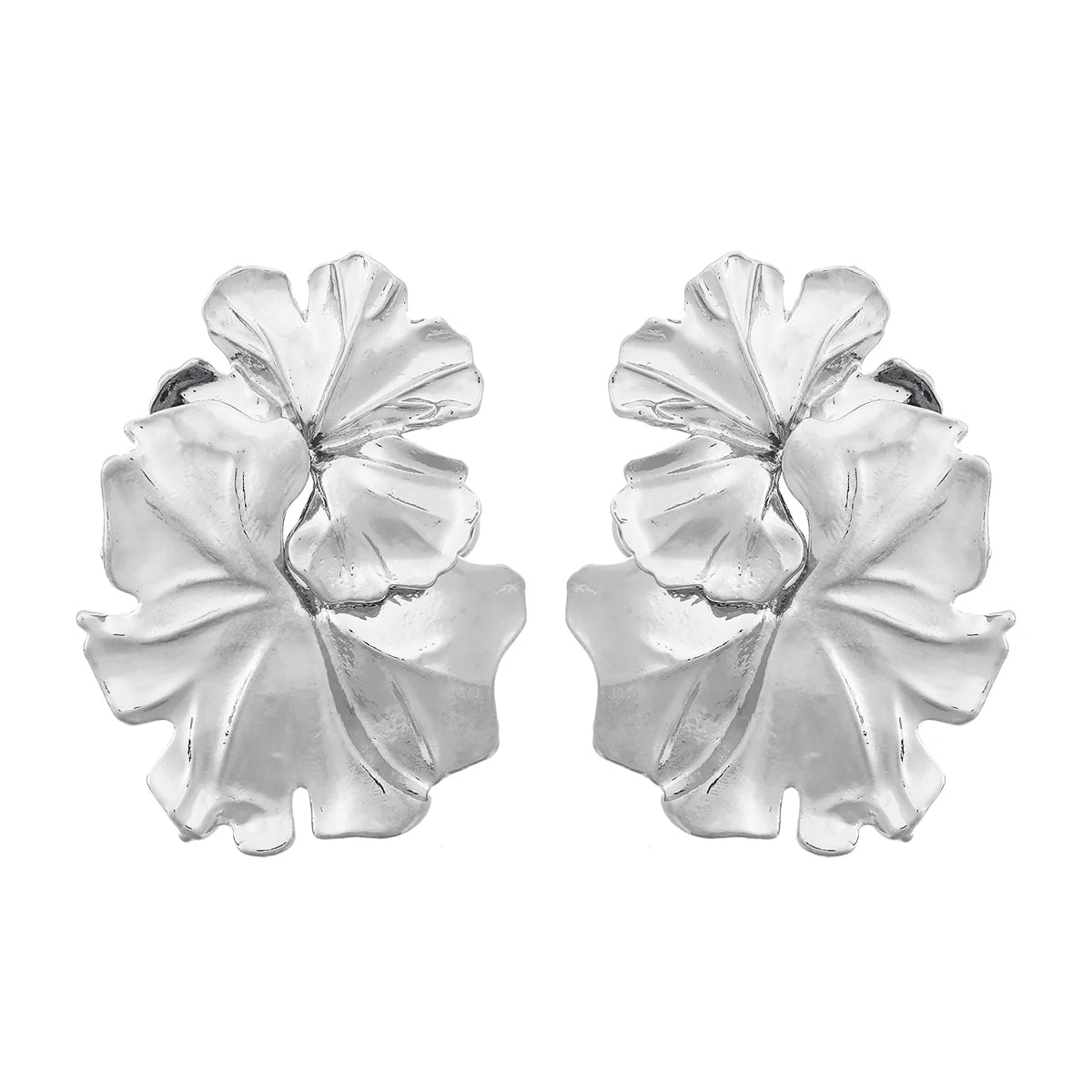 Drop Metal Flower Earrings