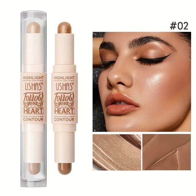 2-in-1 Double Head Bronzer and Highlight Contour Stick