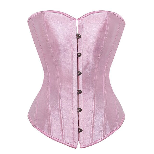Pink Satin Overbust Corset