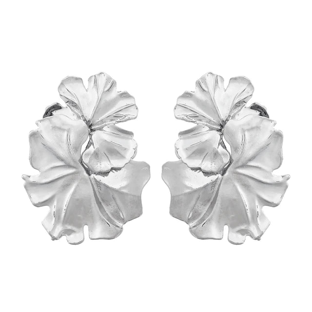 Drop Metal Flower Earrings