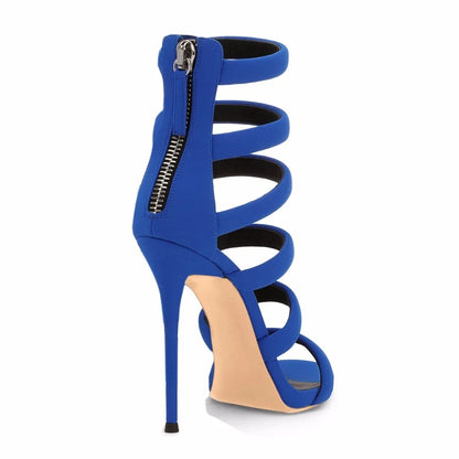 Sandals High Heels Stiletto Strappy Back Zipper