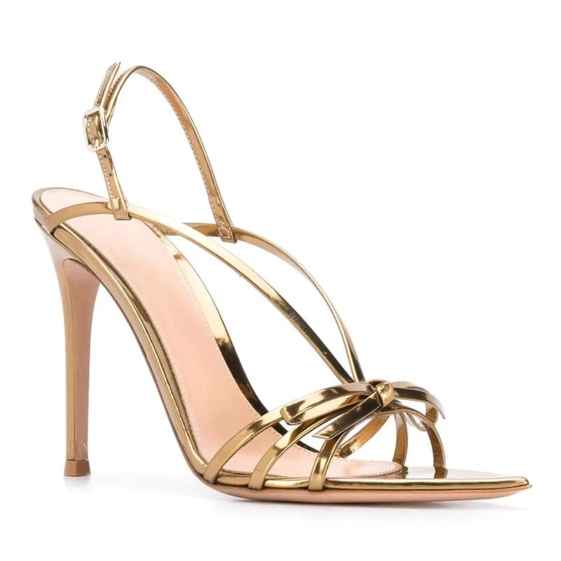 Pointed Sole High Heel Sandals Ankle Buckle Strap