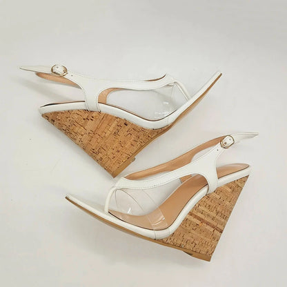 Wedge Flip Flops High Heels Sandals Back Strap