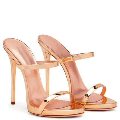 Sandals Peep Toe High Heels Strappy Mules Slip On