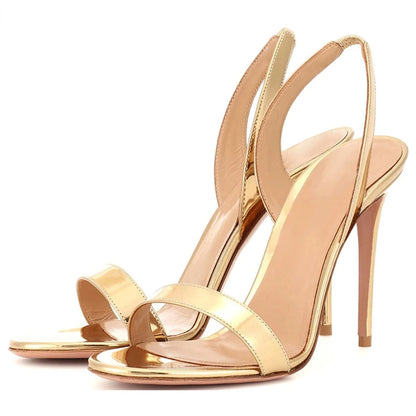 Sandals Peep Toe High Heels Slingback Slip On Shoes