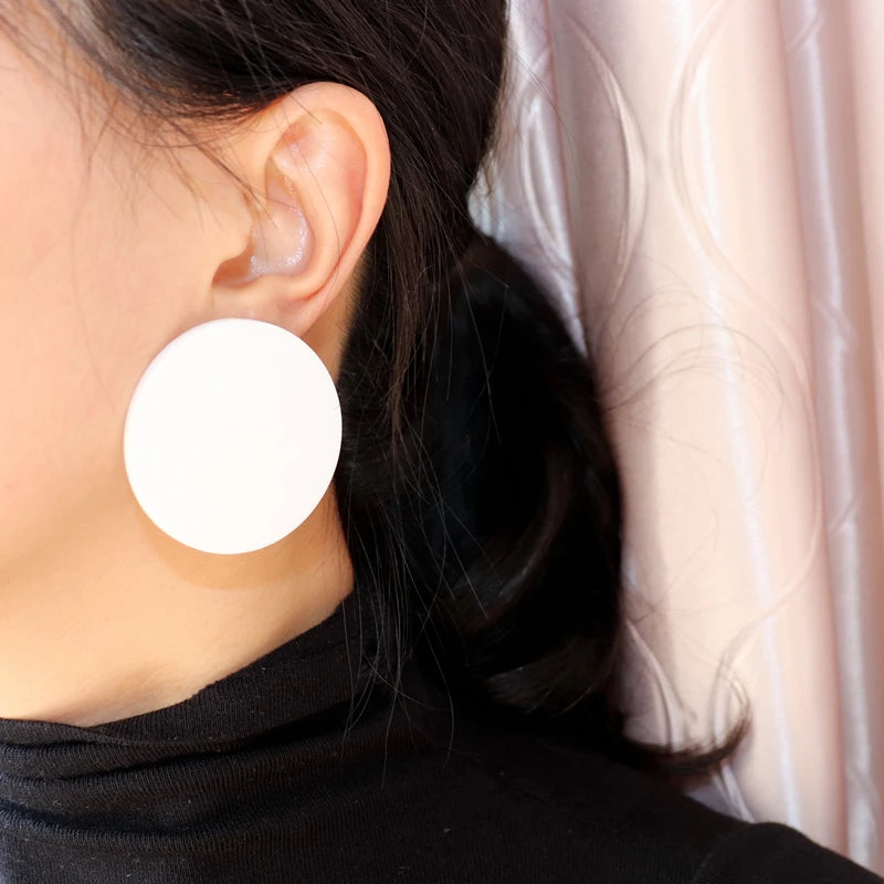 Round Dangle Stud Earrings