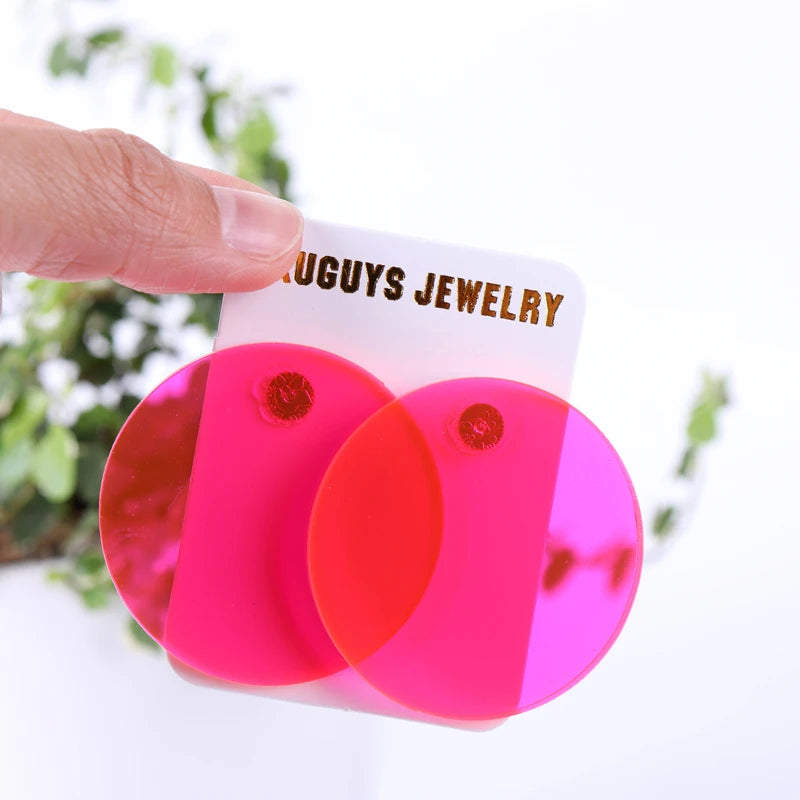 Round Dangle Stud Earrings