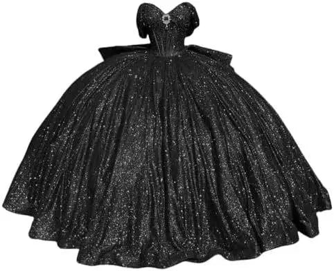 Cinderella Glittery Floor-Length Ball Gown Quinceanera Dress