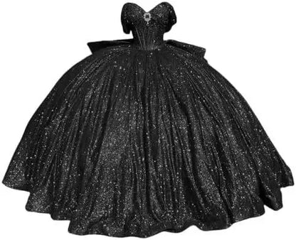 Cinderella Glittery Floor-Length Ball Gown Quinceanera Dress