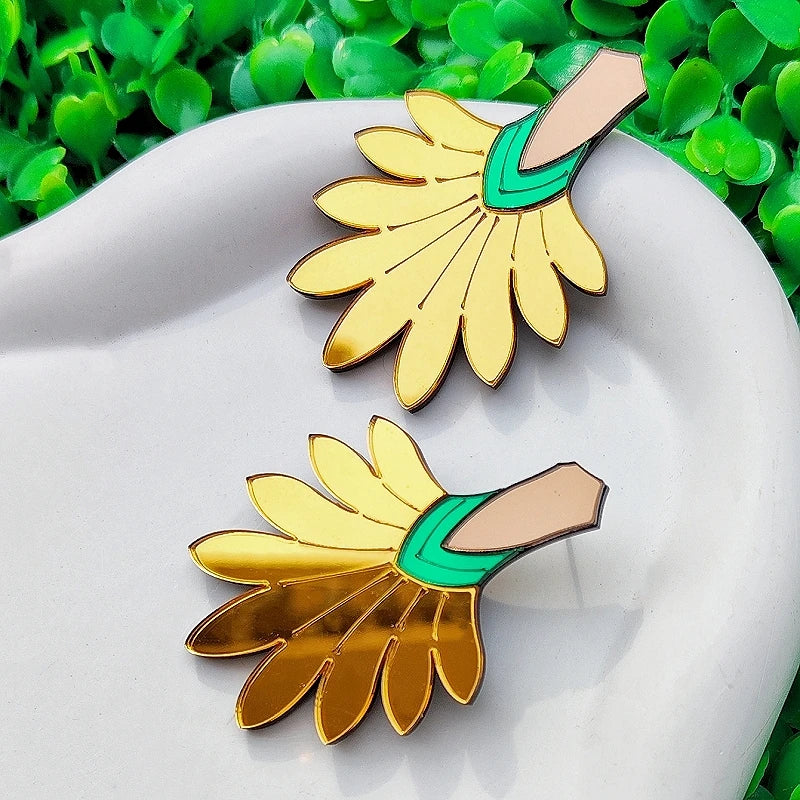 Floral Dangle Stud Earrings