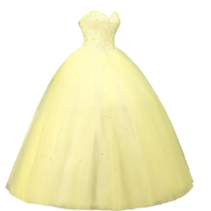 Sleeveless Long Fluffy Skirt Sequined Quinceanera Dress