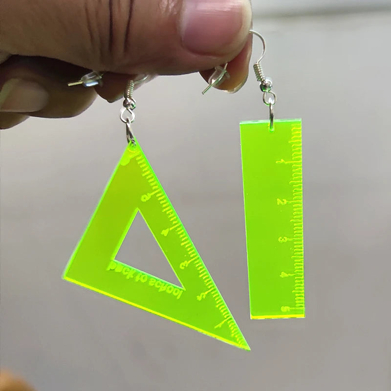 Ruler Dangle Stud Earrings