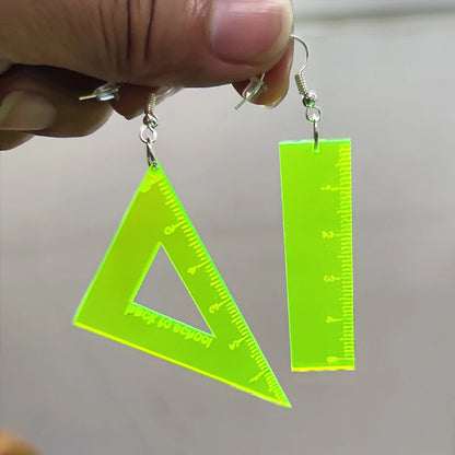 Ruler Dangle Stud Earrings