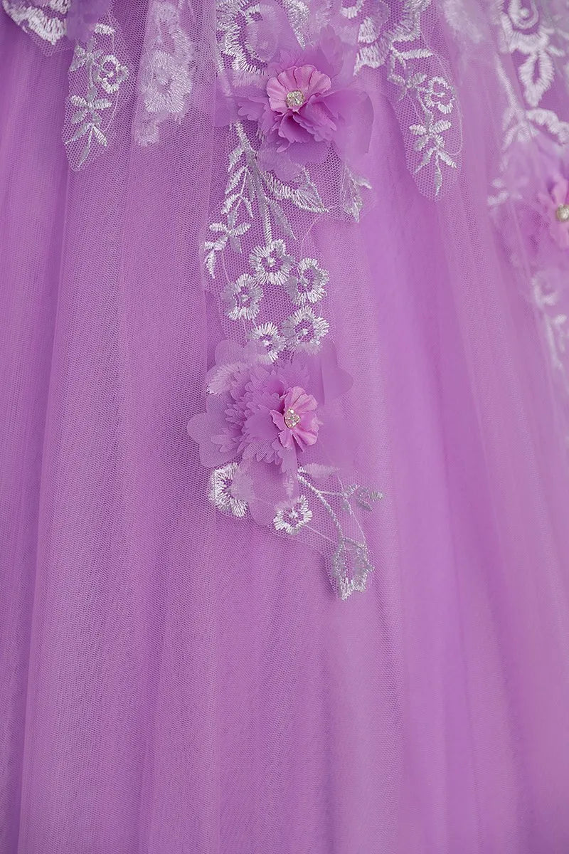 Sweetheart Off-The-Shoulder Tulle Floor-Length Quinceanera Dress