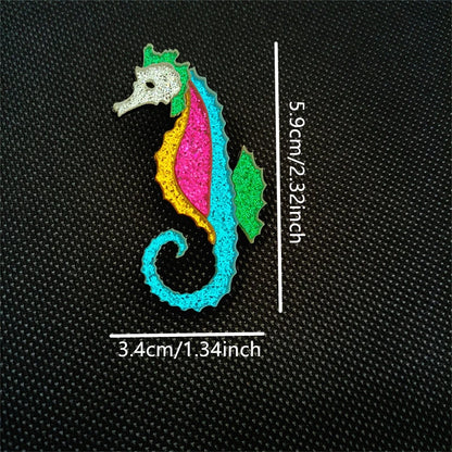 Multicolor Seahorse Dangle Stud Earrings