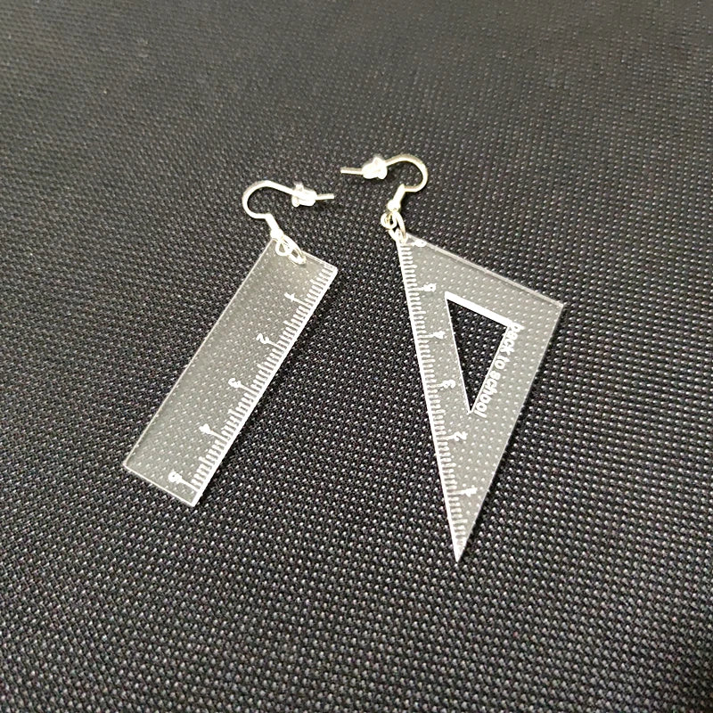 Ruler Dangle Stud Earrings