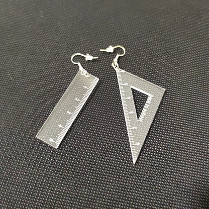 Ruler Dangle Stud Earrings