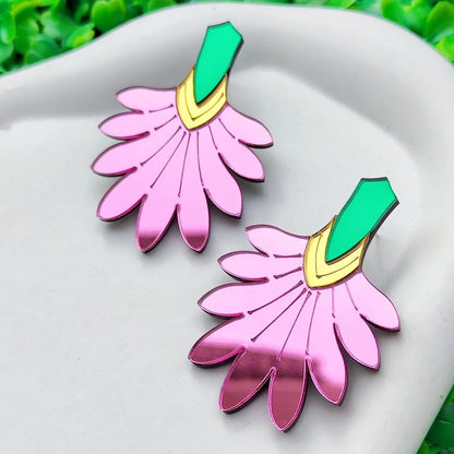 Floral Dangle Stud Earrings