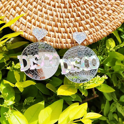 80s Disco Reflective Dangle Stud Earrings